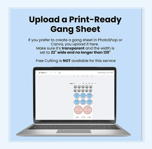 Upload Print-Ready Gang Sheets (DTF)